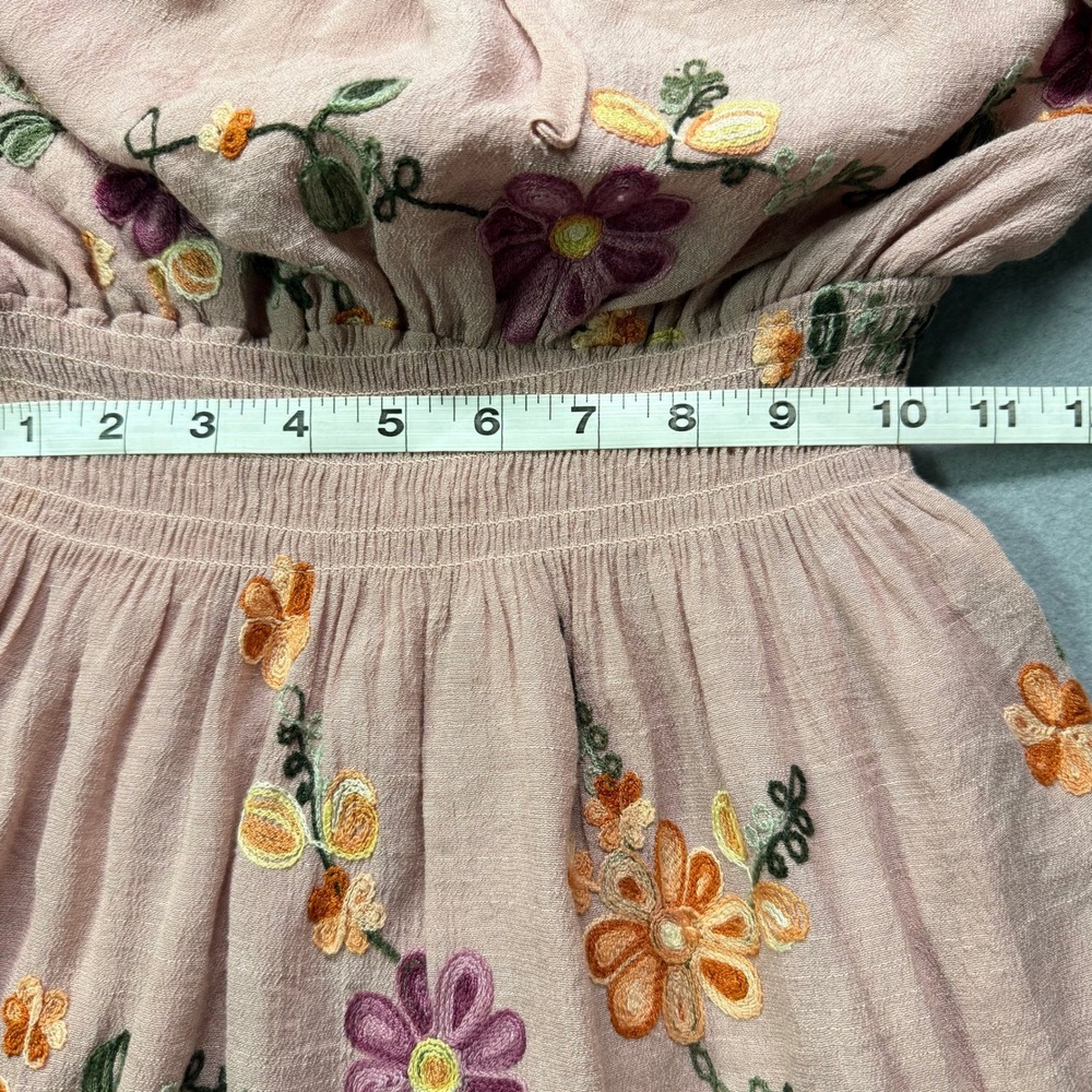 Anthropology Kindred Petite Floral Embroidered Tiered maxi dressBoho VTG Cottage - Picture 4 of 10
